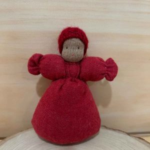 4" Flannel Sac Baby - Medium Tone w/ Red Flannel