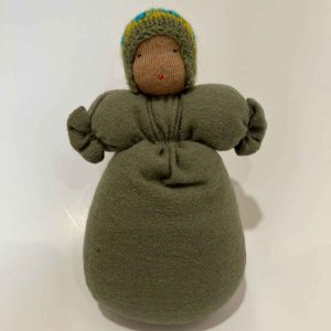 6" Flannel Sac Baby - Medium Tone Sage Green